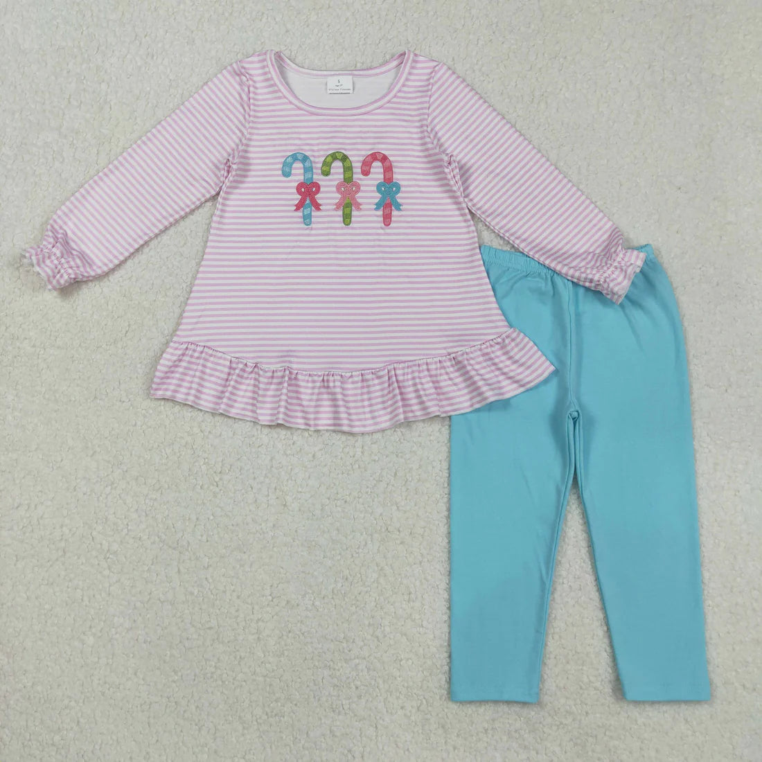Sibling Baby  Girls Embroidery Tunic Top With Pants Outfit
