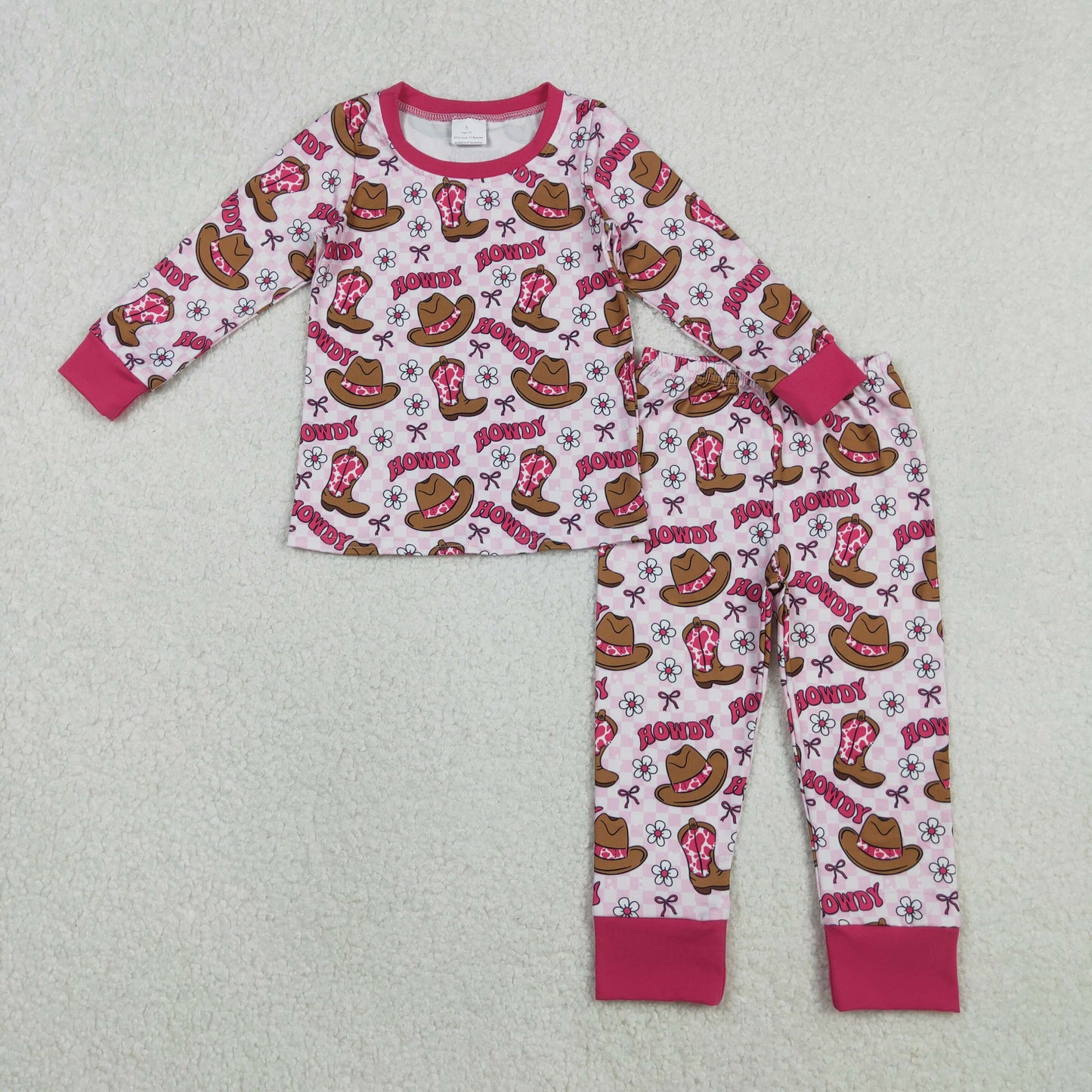 SIbling Girls Boys Western Howdy Pajama Set and Zipper Romper