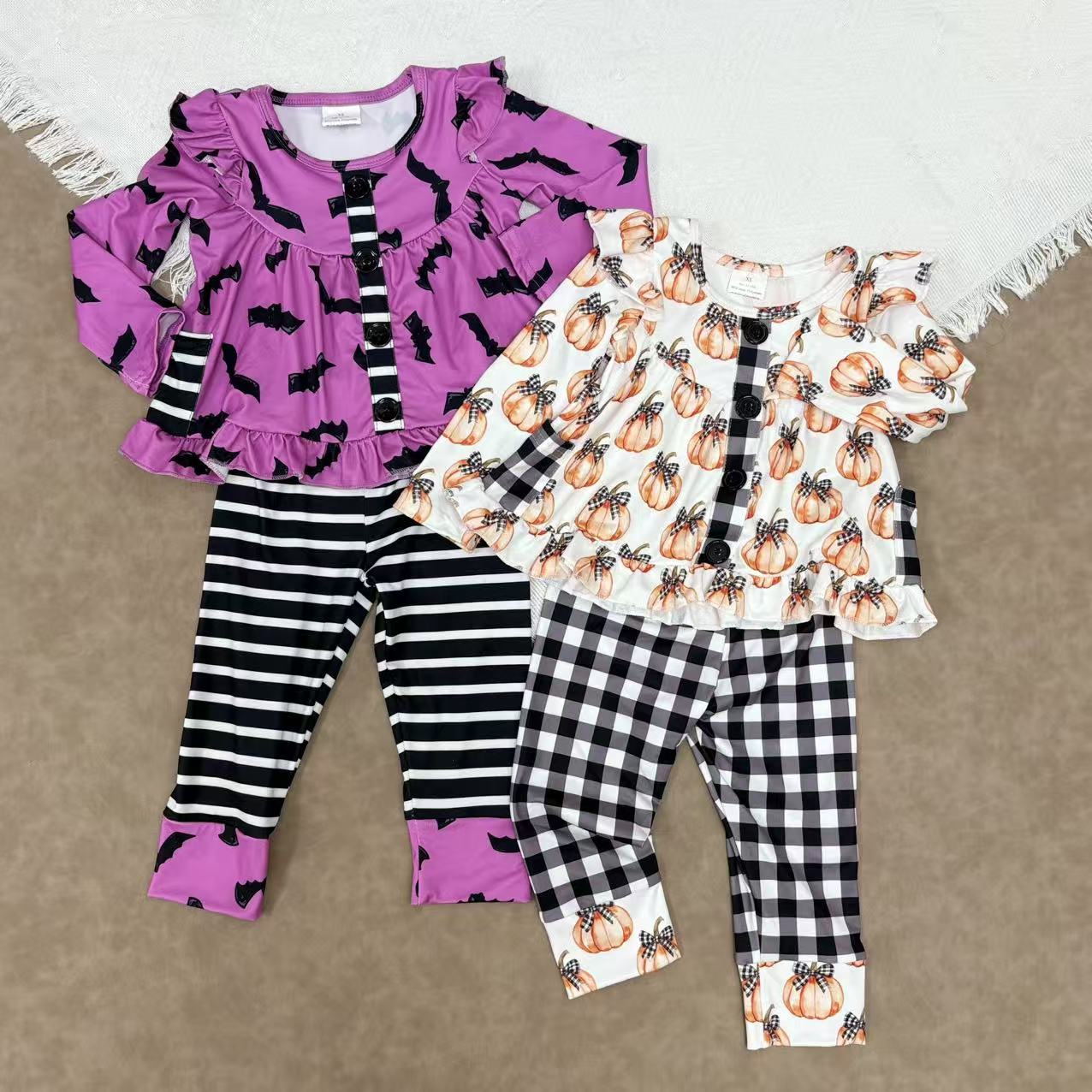 Baby Girls Fall Vintage Tunic Top With Leggings Outfit