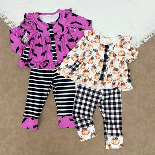 Baby Girls Fall Vintage Tunic Top With Leggings Outfit