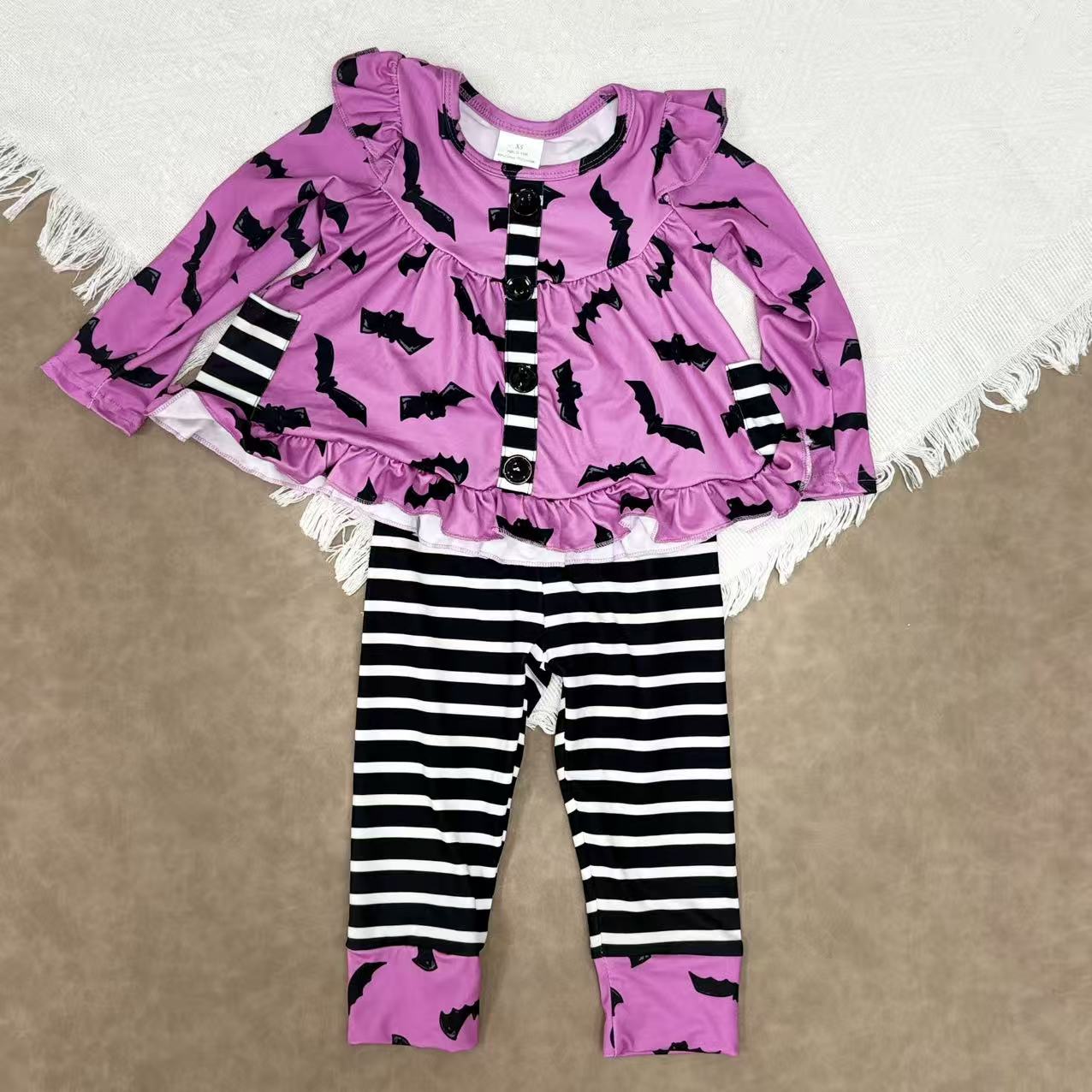 Baby Girls Fall Vintage Tunic Top With Leggings Outfit