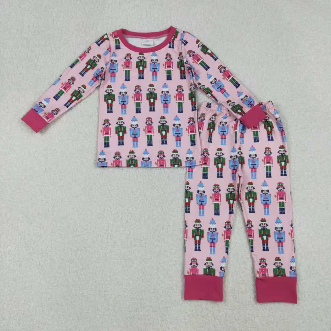 Sibling Baby Girls Christmas Tree Bow Long Sleeve Pajama Set