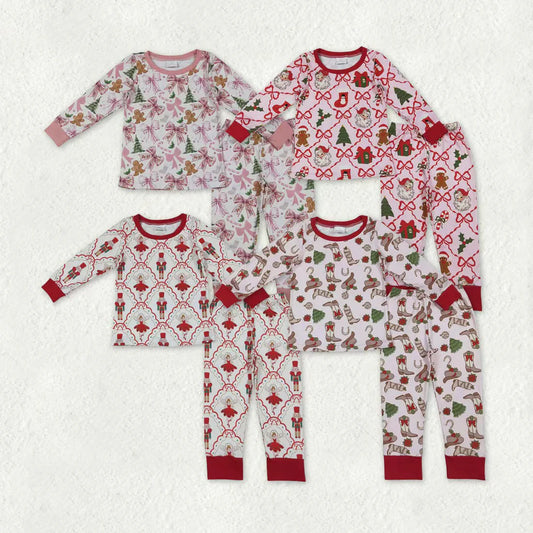 SIbling Baby Girls Christmas Long Sleeve Pajama Set