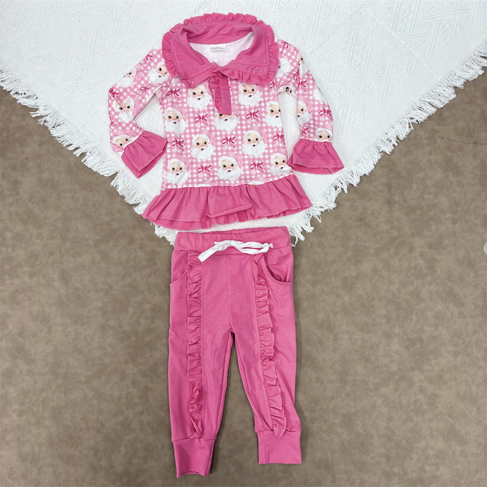 Baby Sibling Christmas Santa Pullover Top  Jogger Set