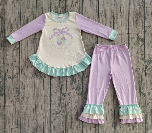 GLP2979 Baby Girls Sweet As King Cake Outfit With Ruffle Preorder