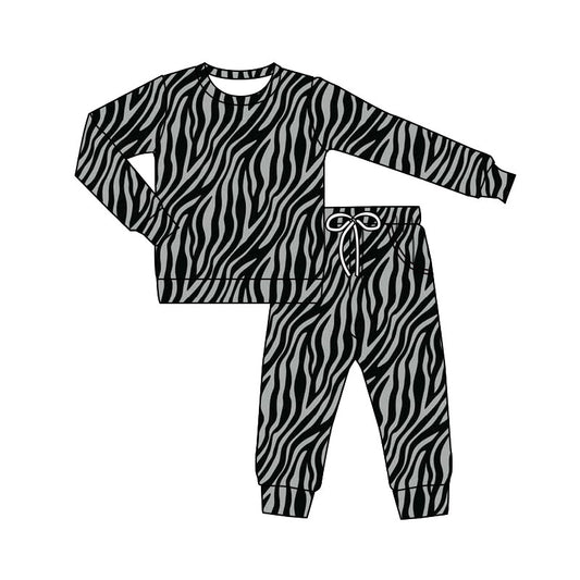 GLP3183 Baby Boys zebra-stripe Long Sleeve Pajama Set Preorder