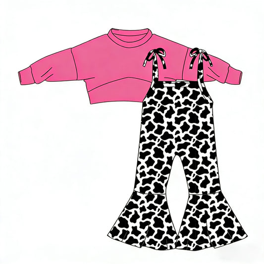 GLP3270 Baby Girls Pink Top With Camo Print Junpsuit Set Preorder