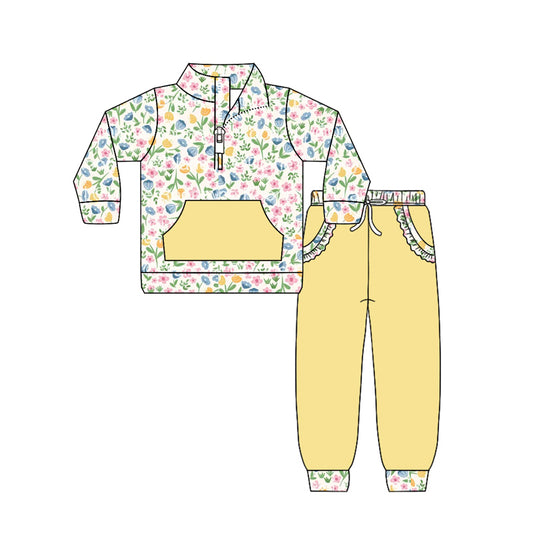 GLP3280 Baby Girls Floral Top Yellow Leggings Outfit Preorder