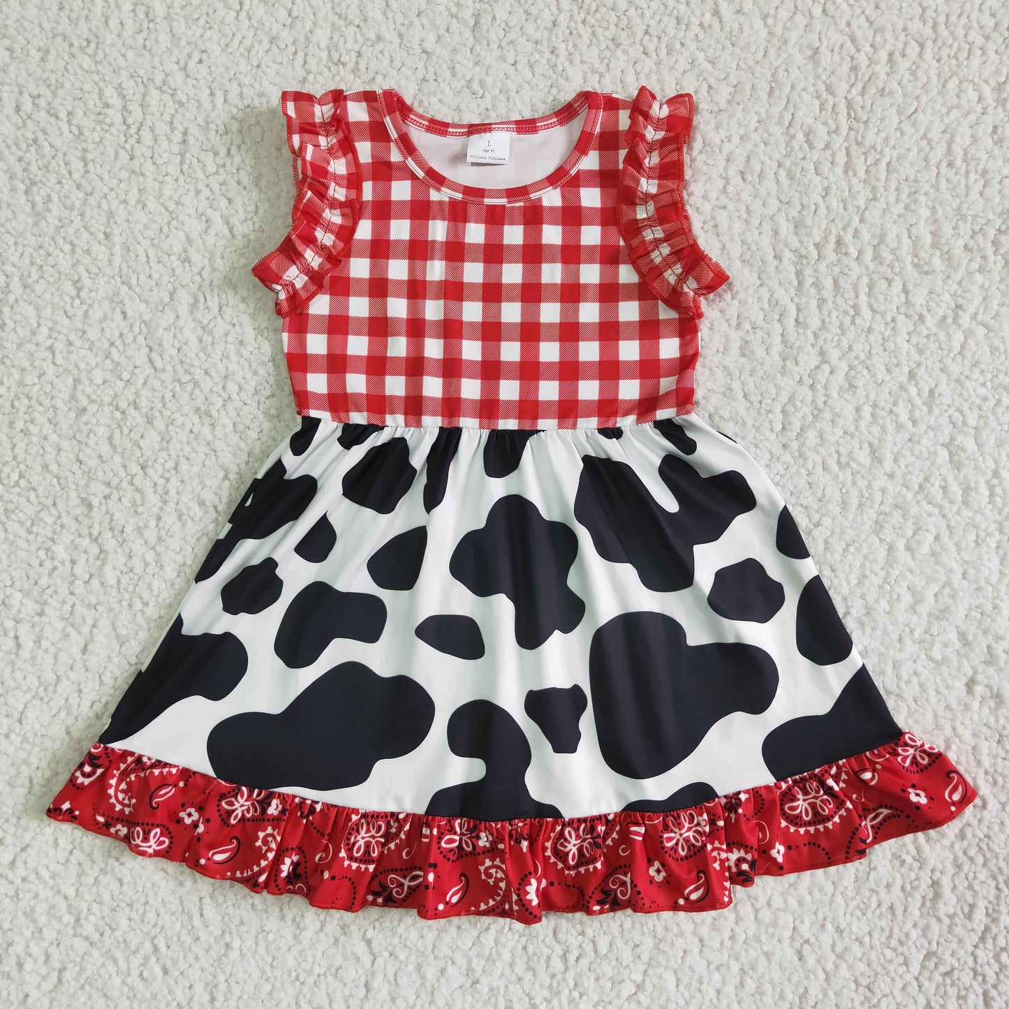 Summer Girls Cow Print Dress On Sale