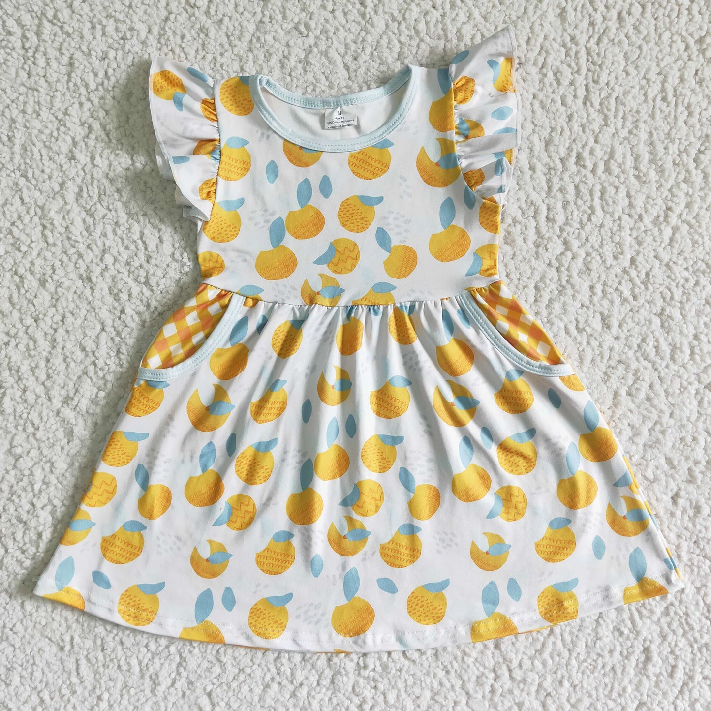 Summer Girls Lemon Dress With Pocket