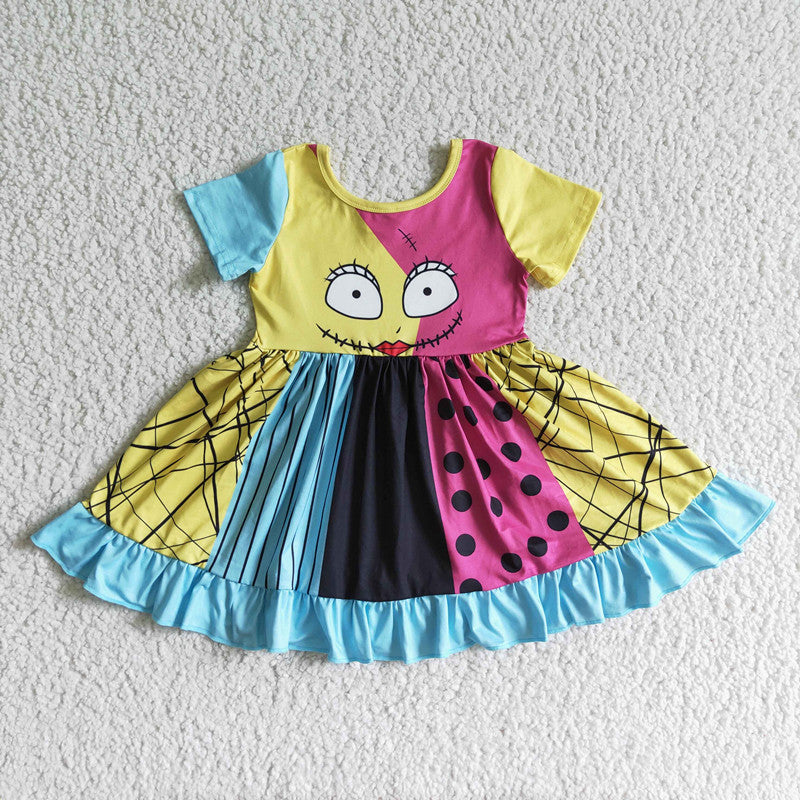 Sibling Girls Halloween Carton Dress