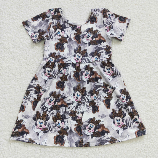 Baby Girls Cartoon Mouse Short Sleeve Dress