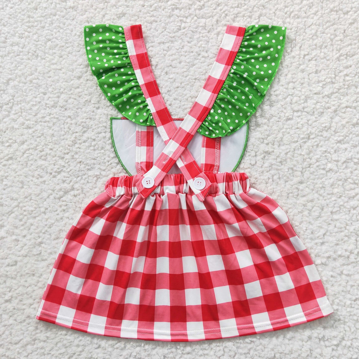 Summer Girls Sibling Embroidery Strawberry Watermelon Dress On Sale