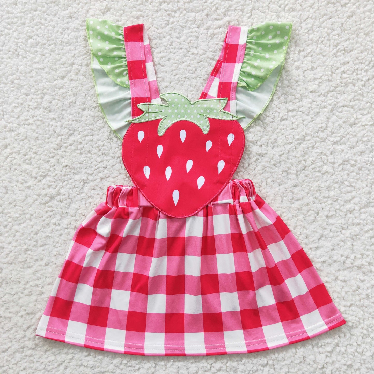 Summer Girls Sibling Embroidery Strawberry Watermelon Dress On Sale