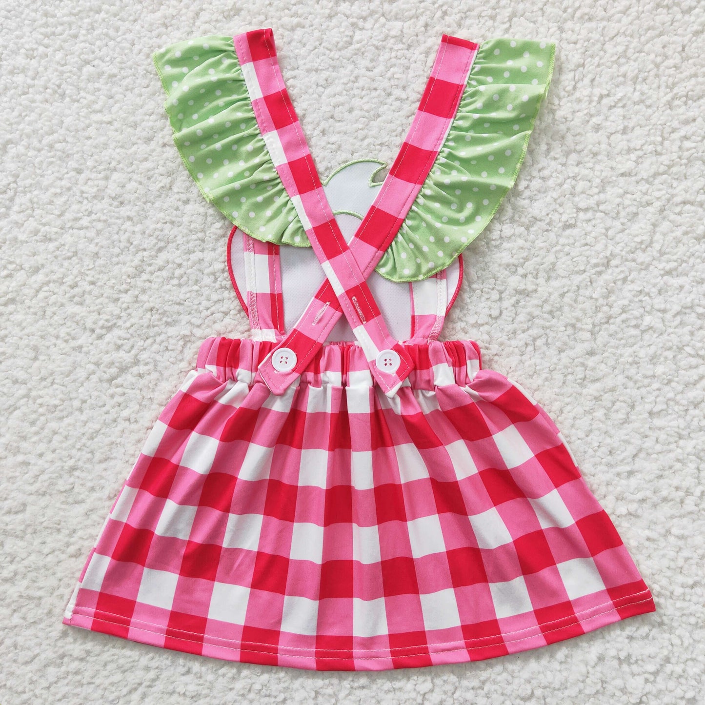Summer Girls Sibling Embroidery Strawberry Watermelon Dress On Sale