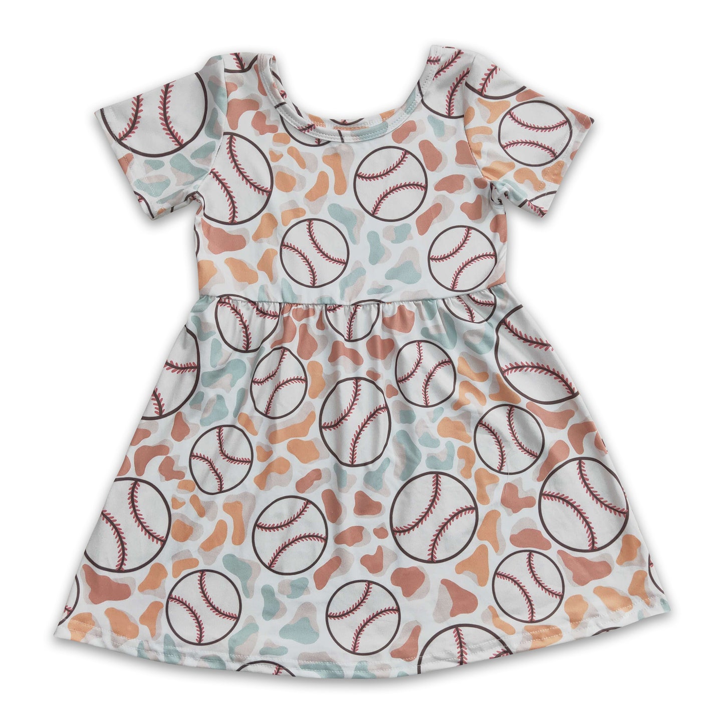 GSD0249 Kids Girls Baseball Short Sleeve Dress ON Sale