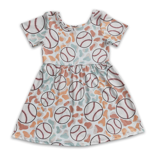 GSD0249 Kids Girls Baseball Short Sleeve Dress ON Sale