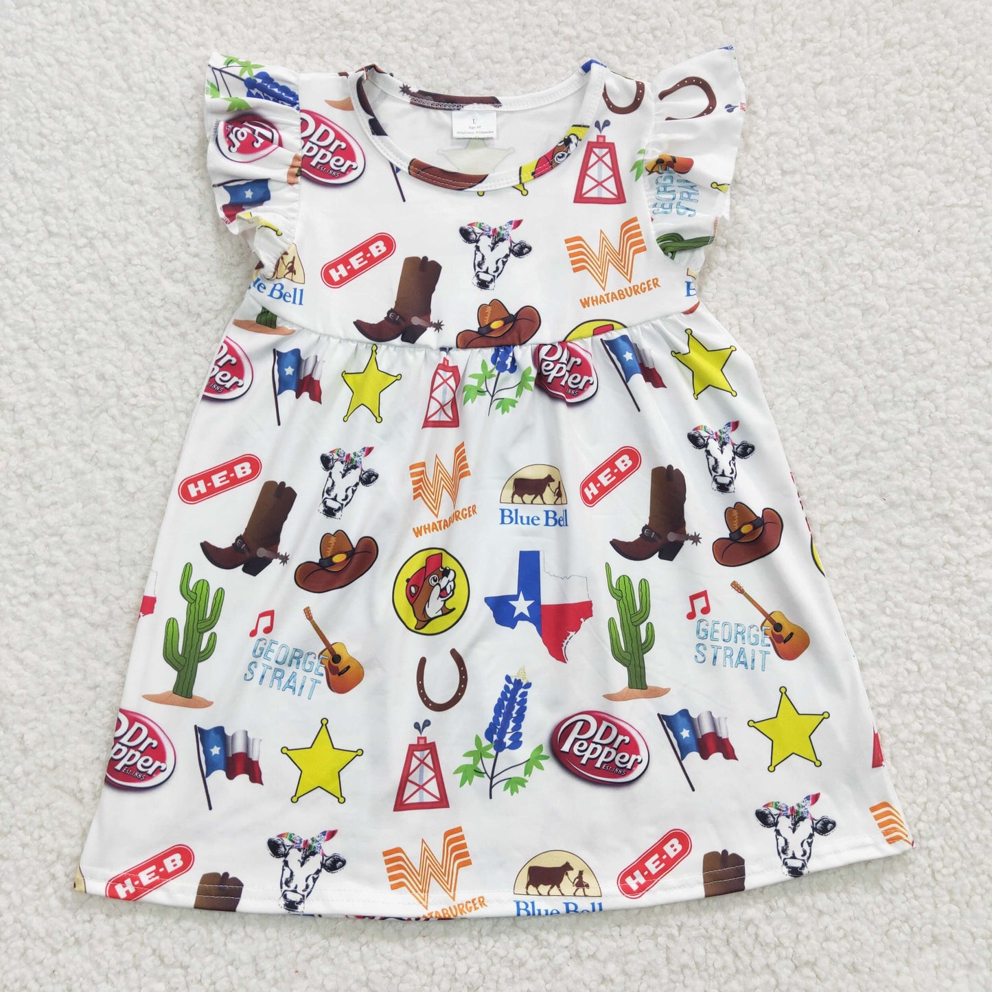 Baby Boys Girls Sibling Texas Print Dresses Outfits Romper Clothes Sets