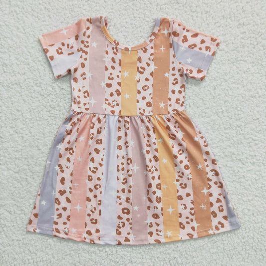 Baby Girls Summer Leopard Short Sleeve Dress On Sale