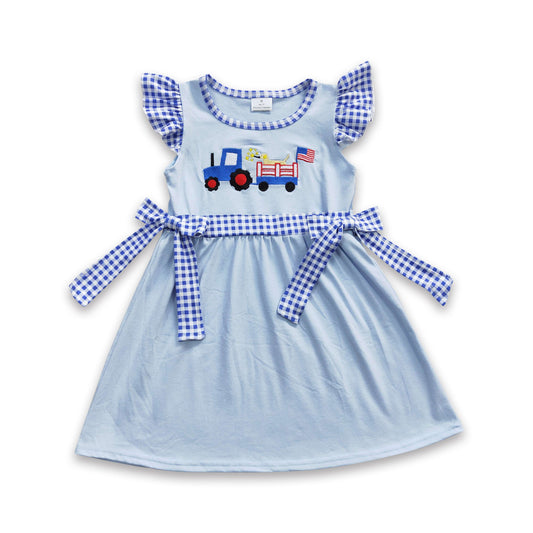 Summer Girls July 4th Embroidery Dress