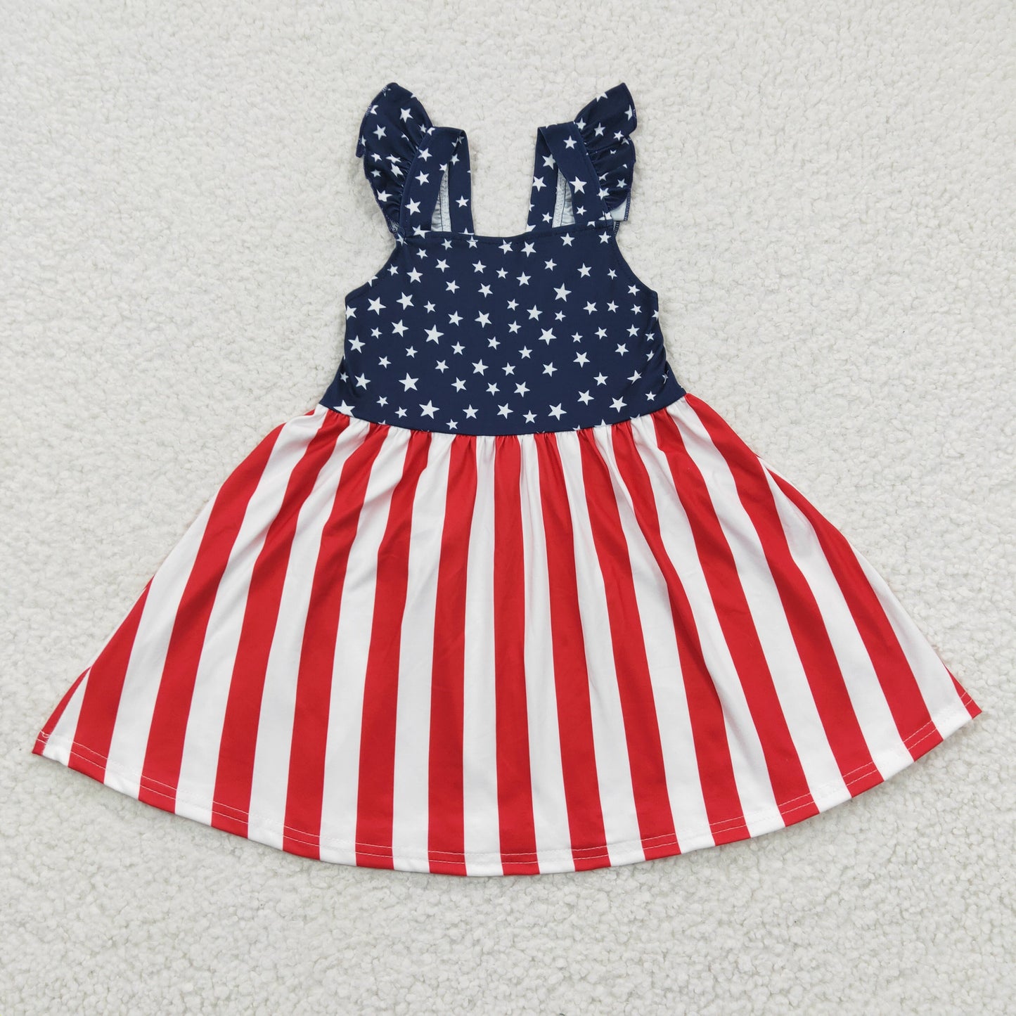 GSD0289 Girls July 4th Red Striped Dress