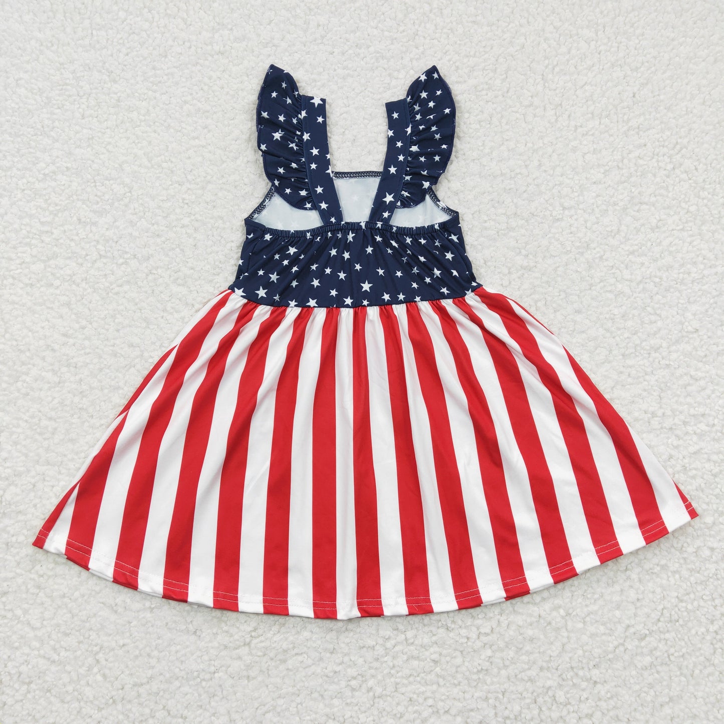 GSD0289 Girls July 4th Red Striped Dress