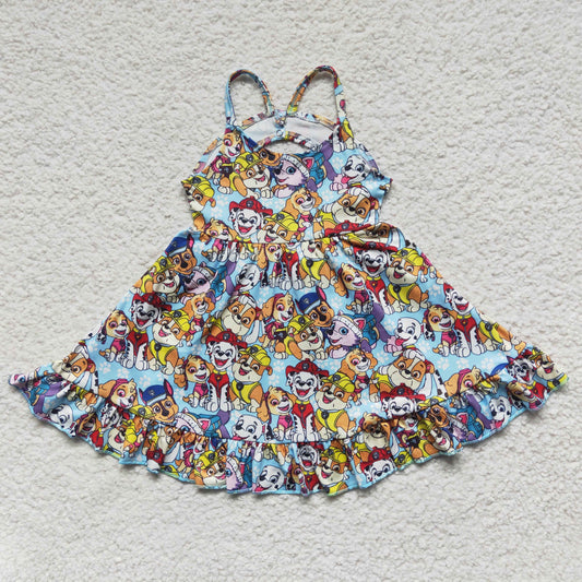 Girls Cartoon Dog Dress