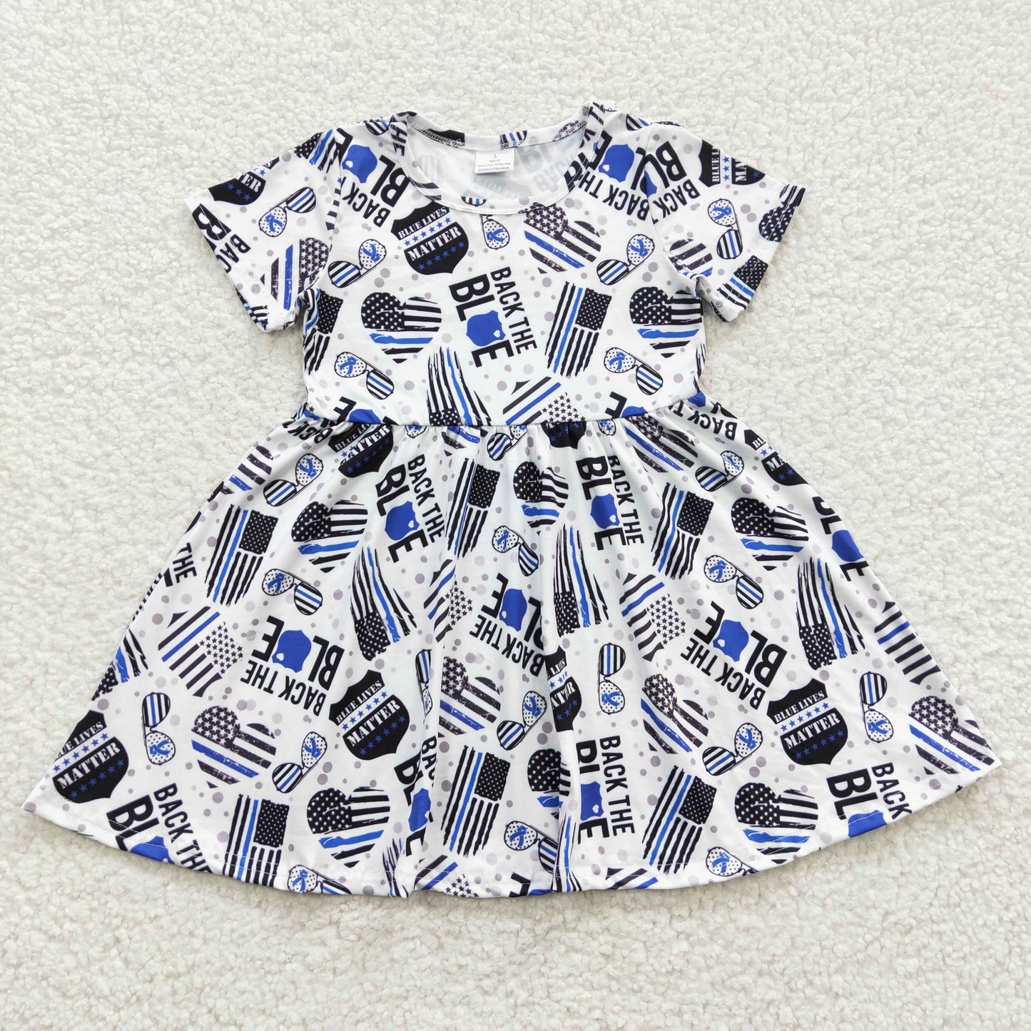 GSD0321 Baby Girls Flag Knee Length Dresses