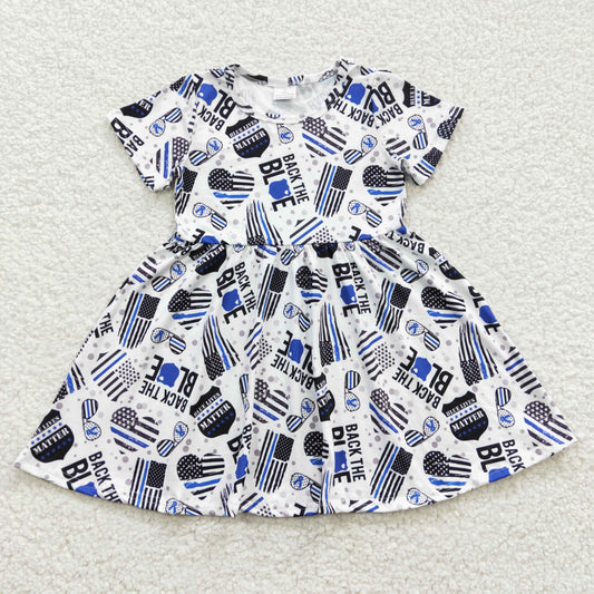GSD0321 Baby Girls Flag Knee Length Dresses