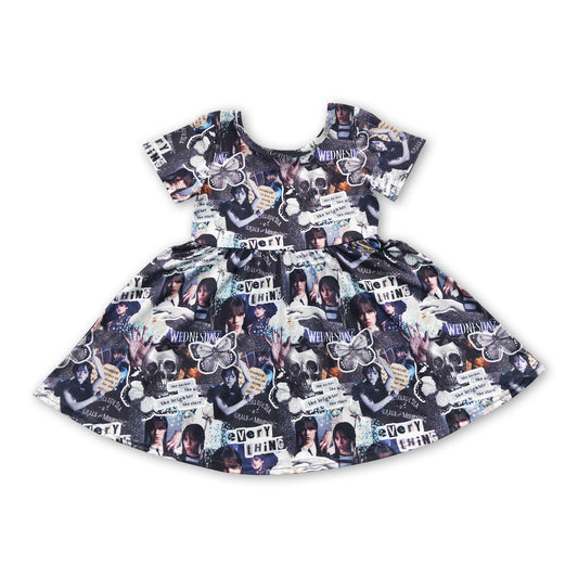 GSD0332 Kids Girls Moive Cartoon Short Sleeve Dress On Sale