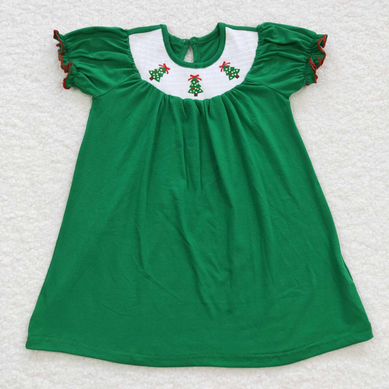 GSD0432 Girls Christmas Boutique Smocking Dress