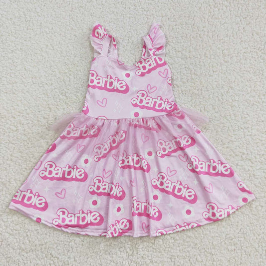 GSD0463 Baby Girls Pink Doll Dress With Tulle