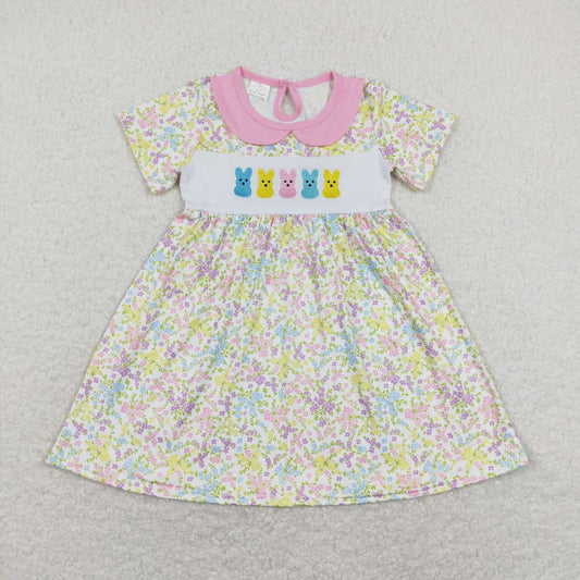 Baby Girls Easter Bunny Floral Short Sleeve Dress