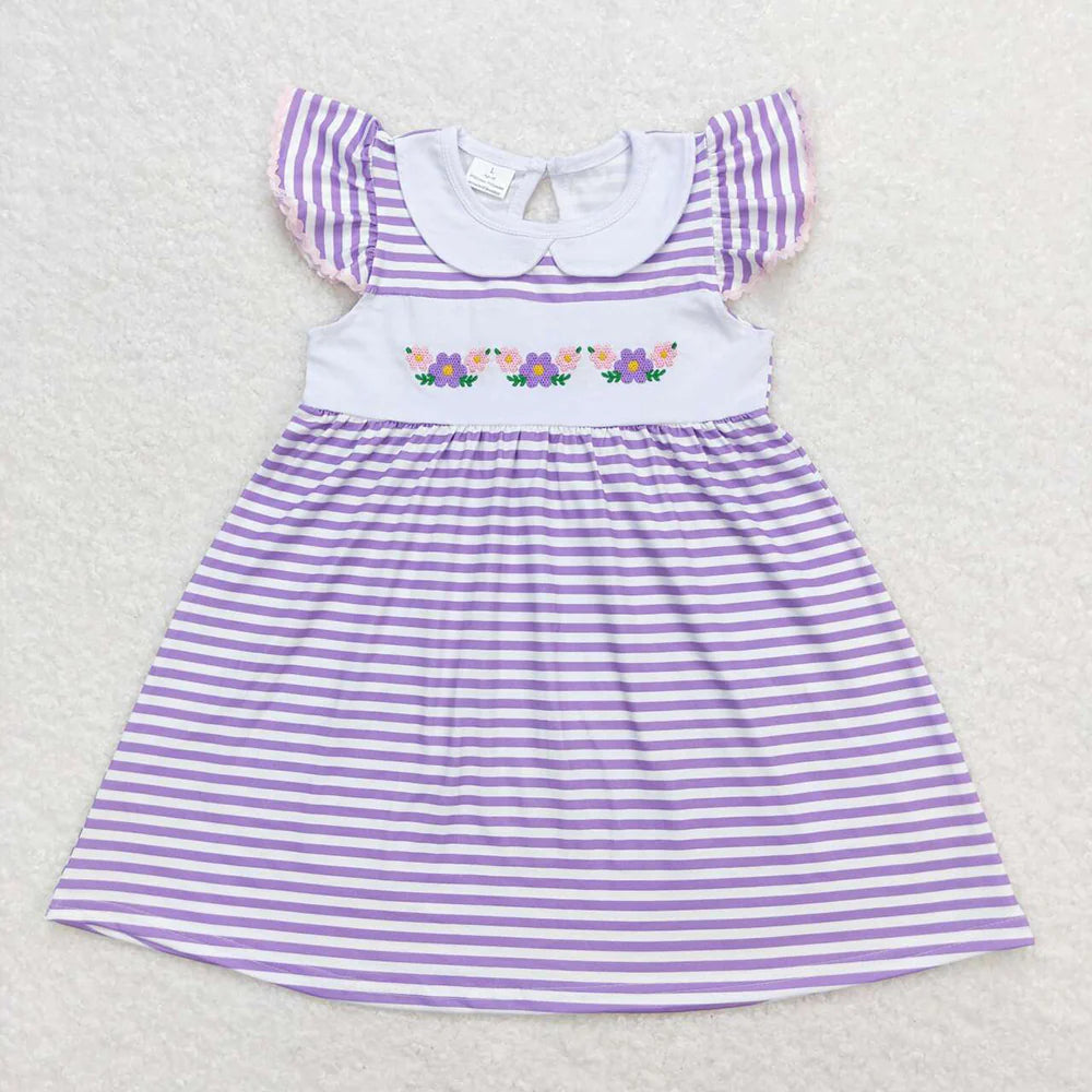 Embroidery Sibling Baby Girls Summer Vibes  Knee Length Dresses