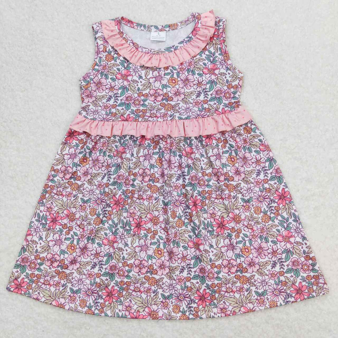 Sister Sibling Girls Pink Floral Clothes Set