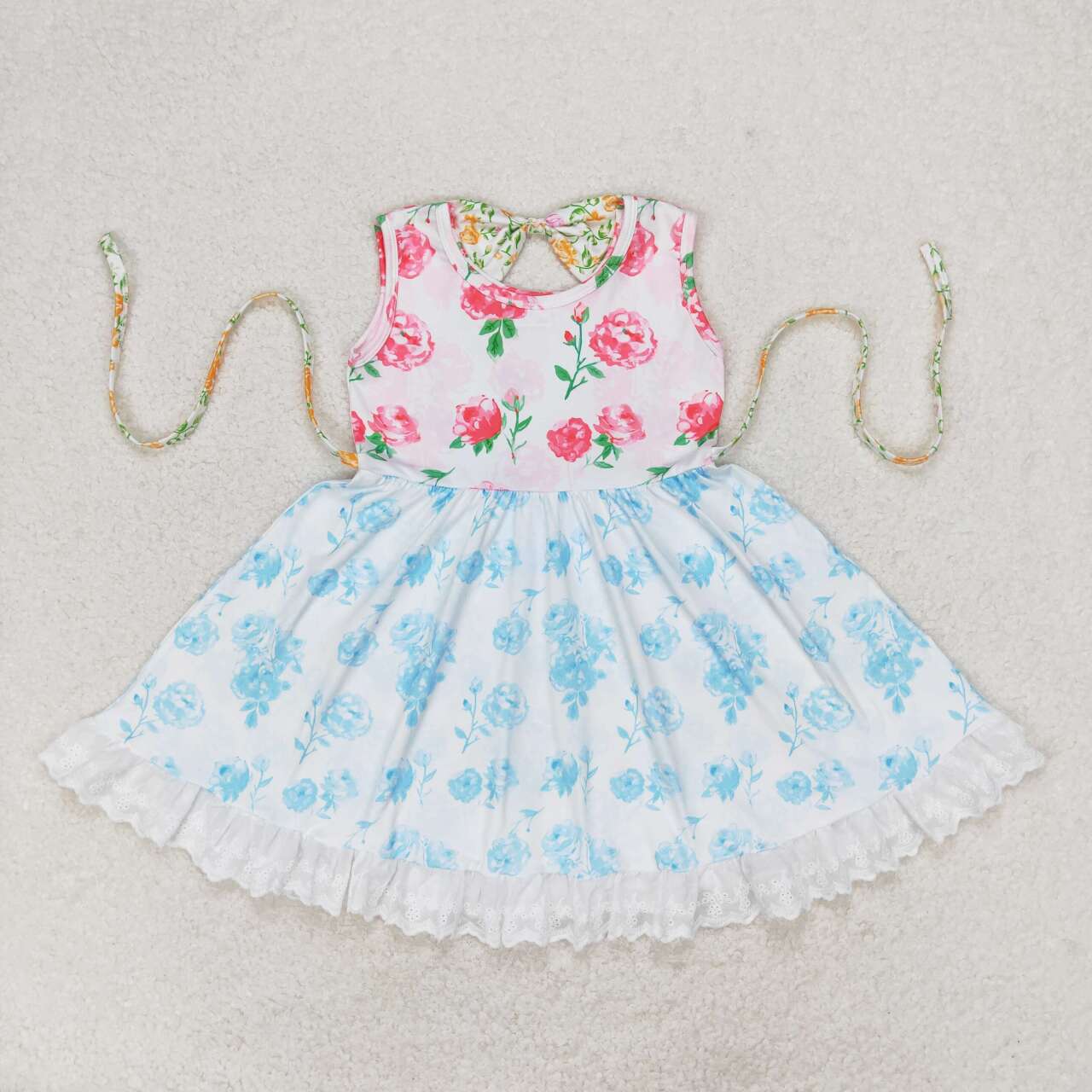 Toddler Baby Sibling  Sister Flowers Dress and Romper