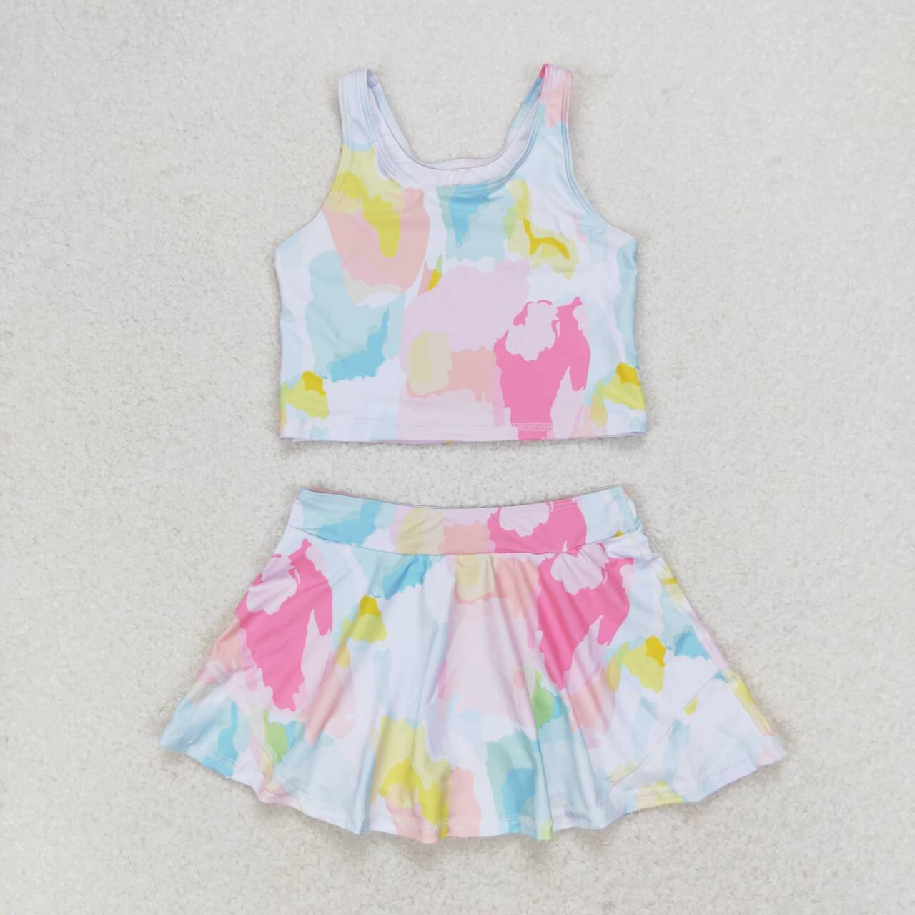 GSD0991 Baby Girls Tie Dye Skirt Set Active Wear