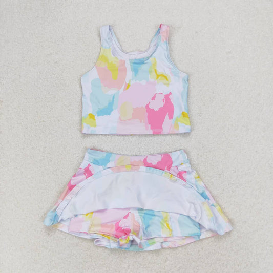 GSD0991 Baby Girls Tie Dye Skirt Set Active Wear