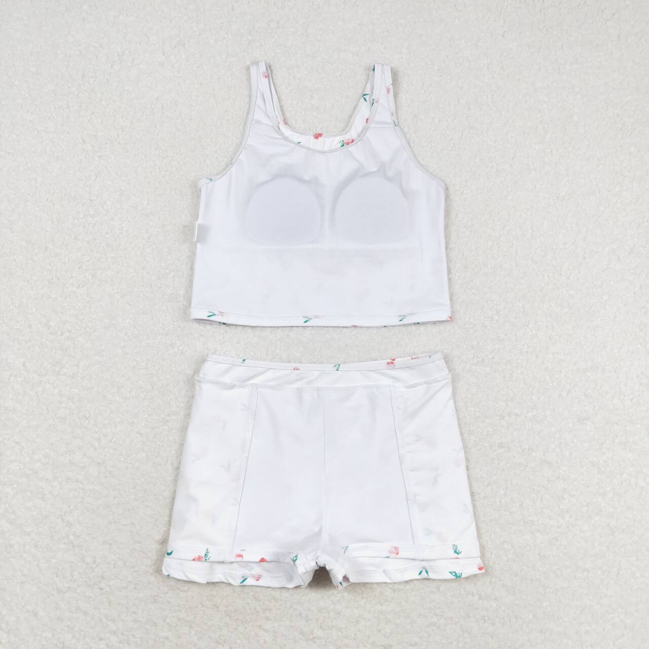 GSD0993 Baby Girls Peach Print Skirt Set Active Wear