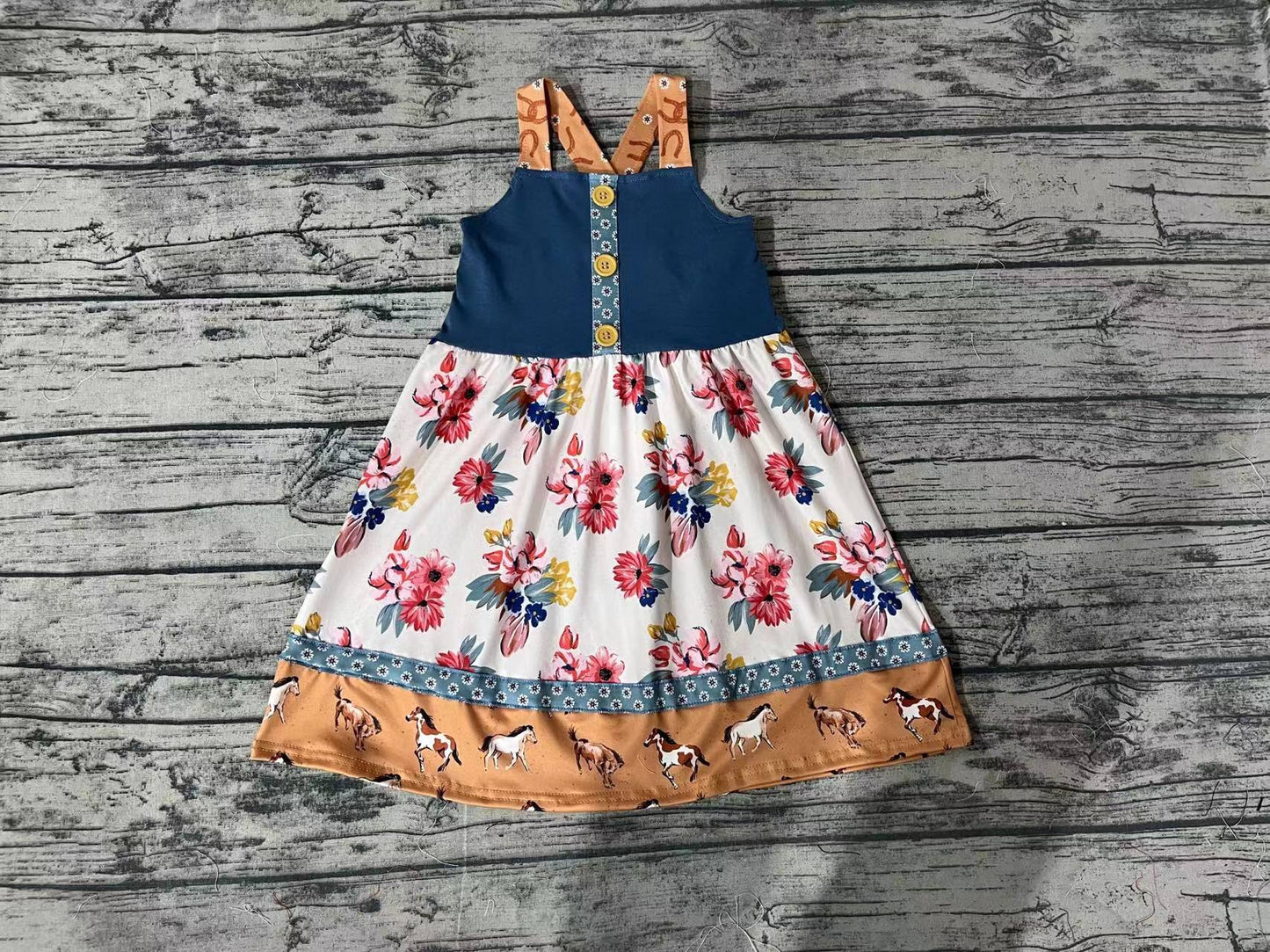 Baby Girls Summer Vintage Western Flower Dress