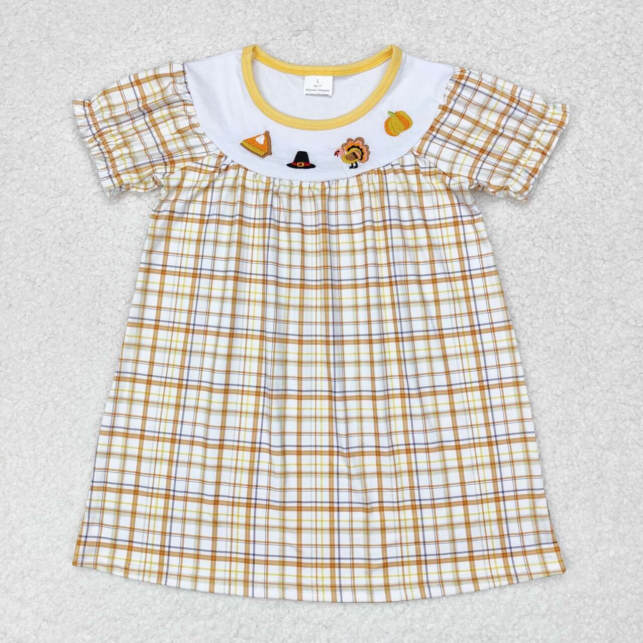 GSD1322 Baby GirlsThankgiving Pie Pumpkin Dress