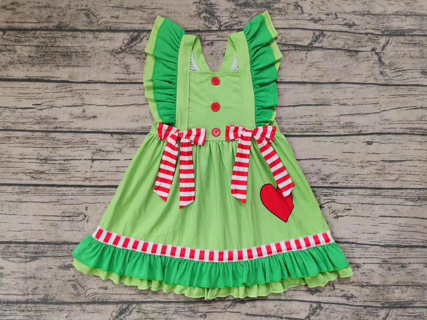 Baby Girls Christmas  Dress With Red Heart  Pre-order