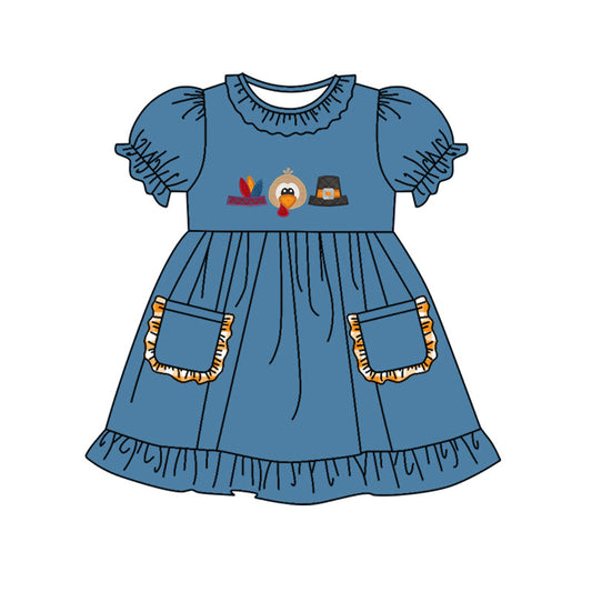 Baby Girls  Thankgiving Turkey Dress Preorder