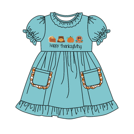 Baby Girls Happy Thankgiving Turkey Dress Preorder