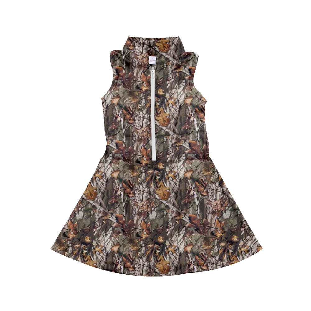 GSD1384 Baby Girls Branch Camo Sport Dress With Zipper Preorder