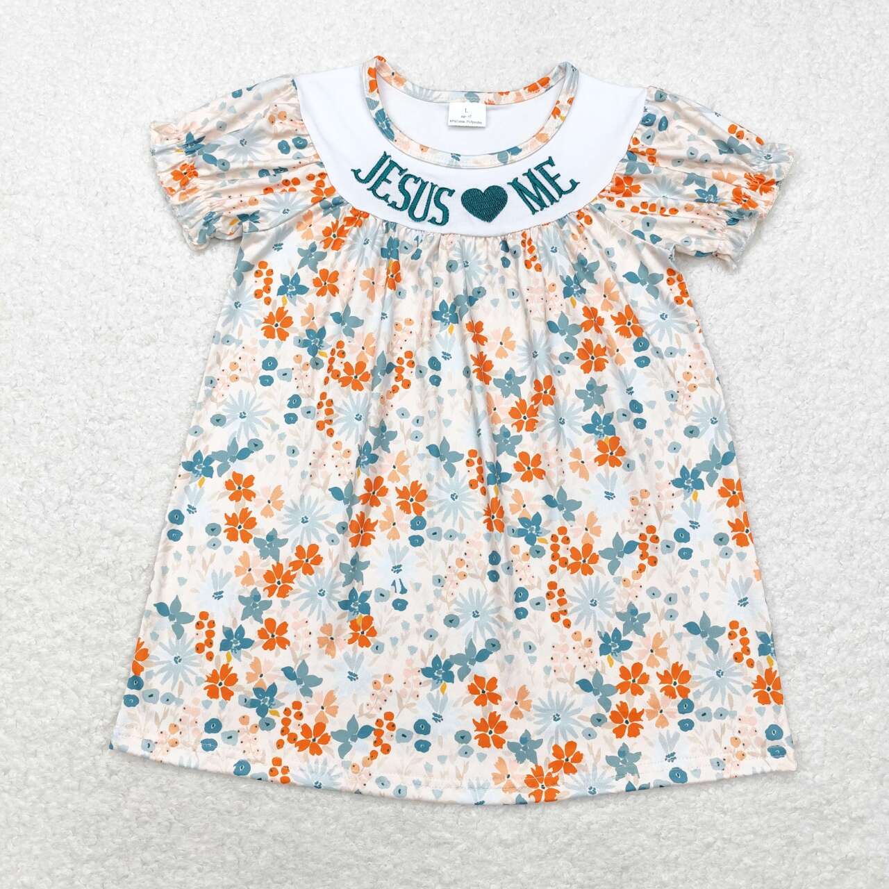 Baby Girls Sibling Sister Jesus Love Me Smock Clothing