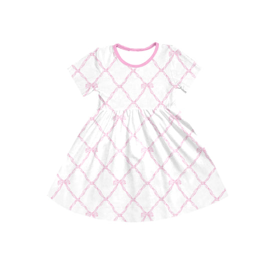 GSD1408 Baby Girls Pink Bow Short Sleeve Dress Pre-order