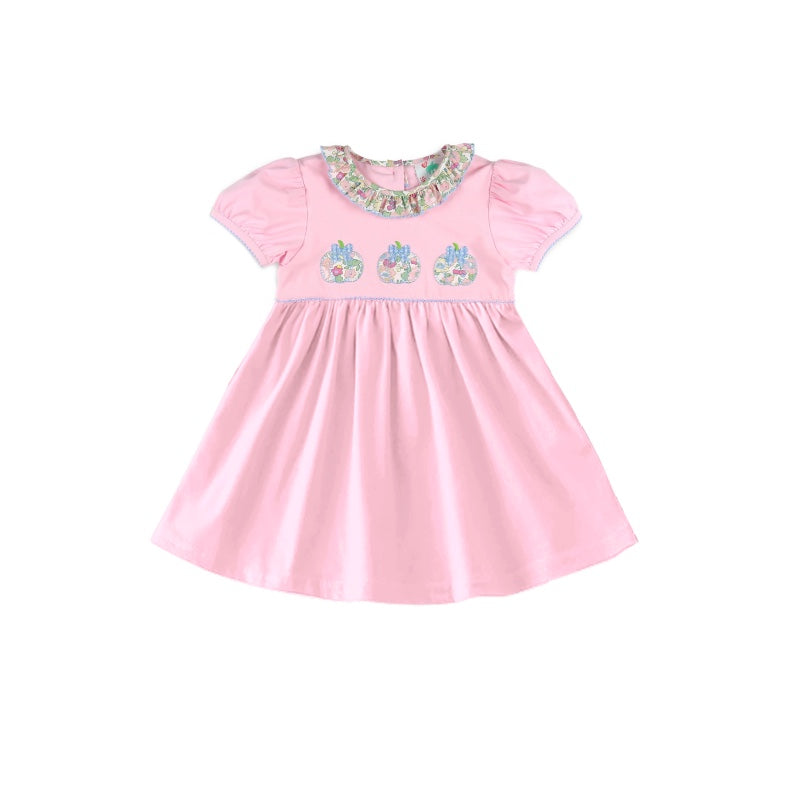 Baby Girls Floral Pumpkin Pink Short Sleeve Dress Pre-order