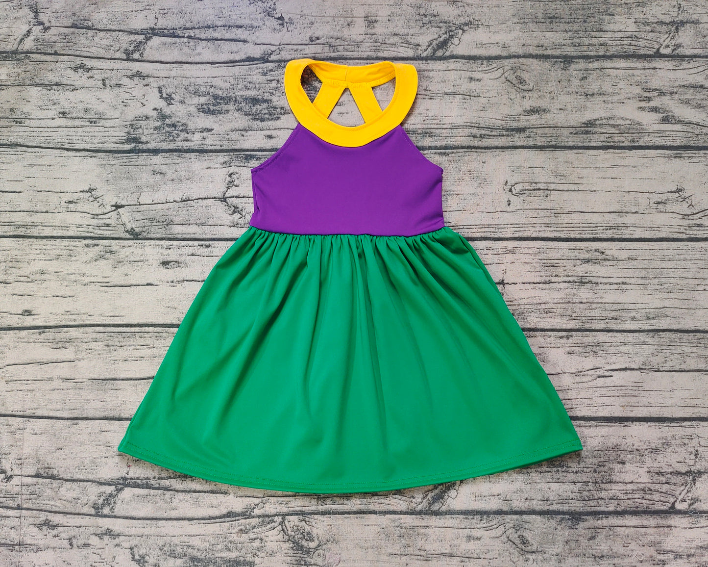 GSD1433 baby Girls Yellow Purple Green Active Dress Preorder