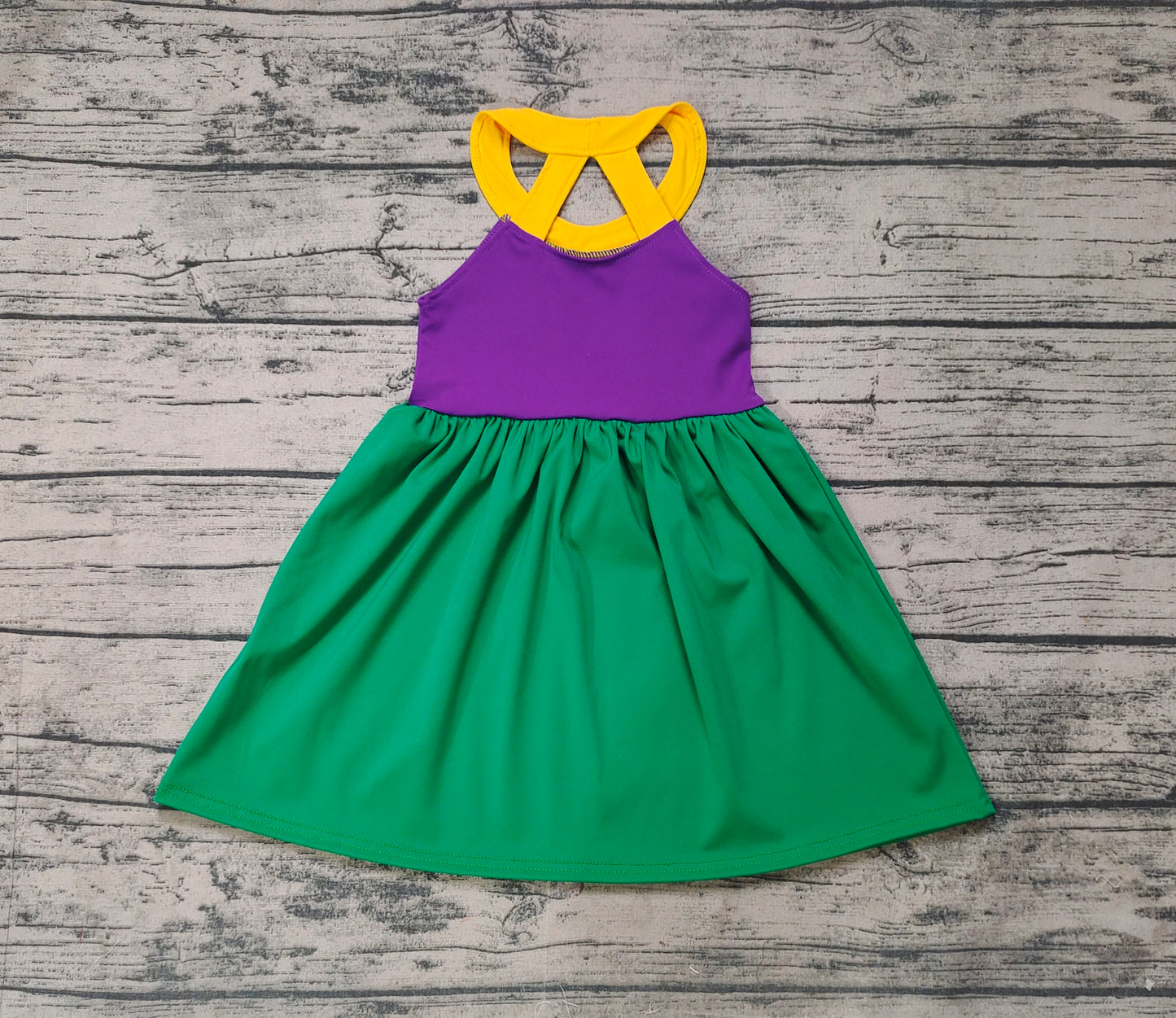 GSD1433 baby Girls Yellow Purple Green Active Dress Preorder